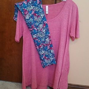 Lularoe outfit Perfect T & OS leggings